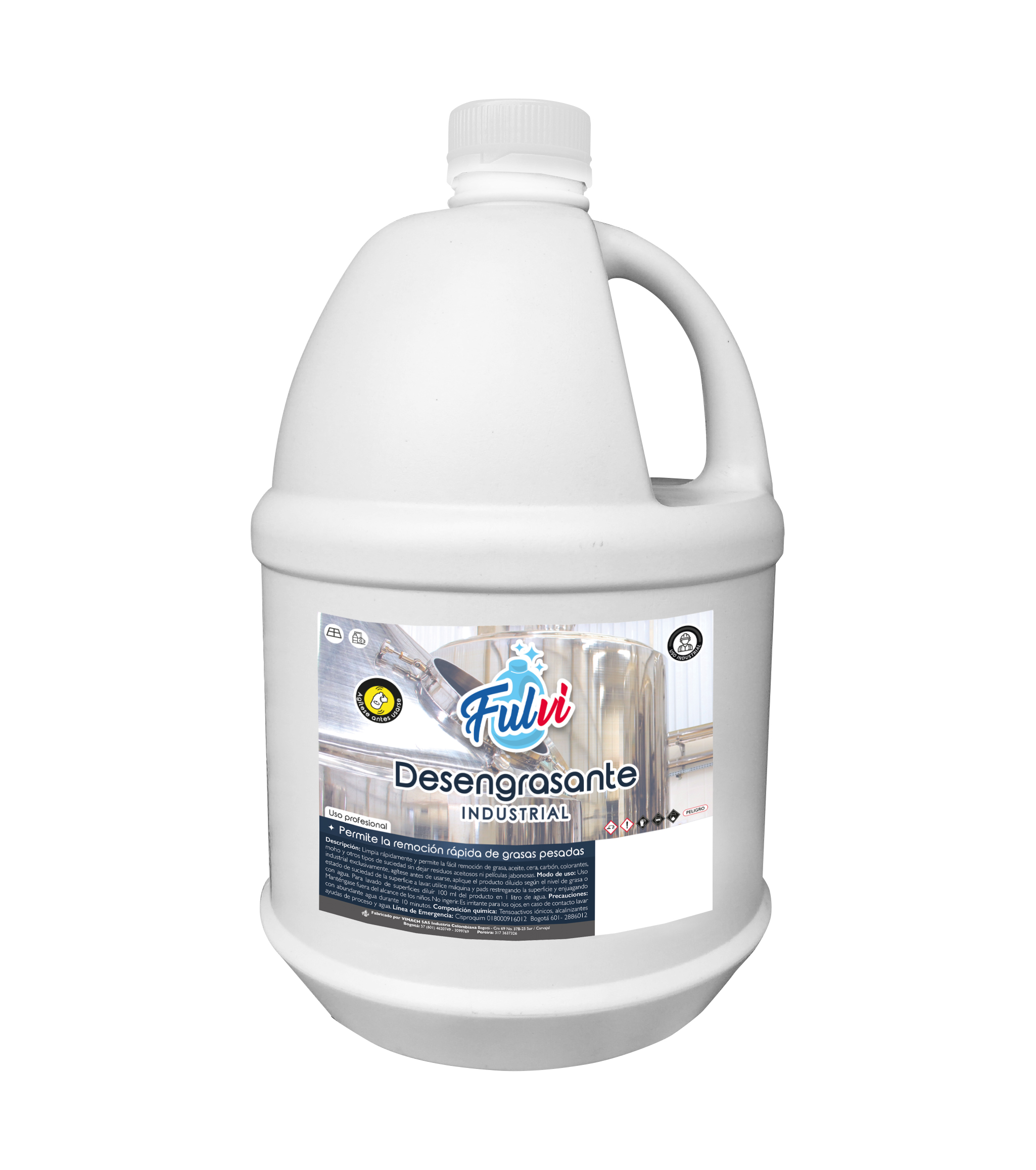 Desengrasante industrial blanco FULVI | Galón (3,8 lts)