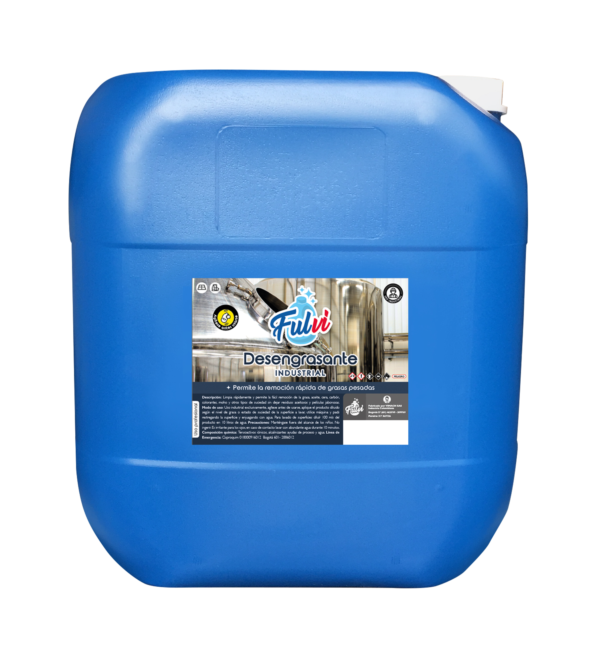 Desengrasante industrial blanco FULVI | Cuñete (20 lts)